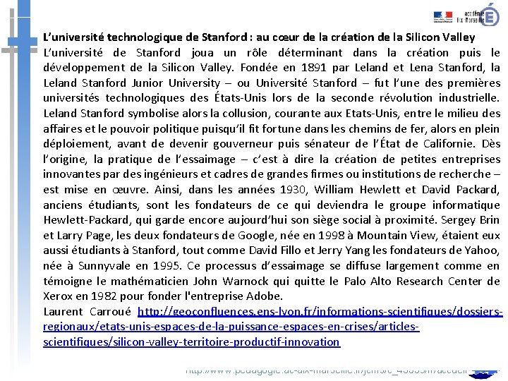 L’université technologique de Stanford : au cœur de la création de la Silicon Valley L’université technologique de Stanford : au cœur de la création de la Silicon Valley