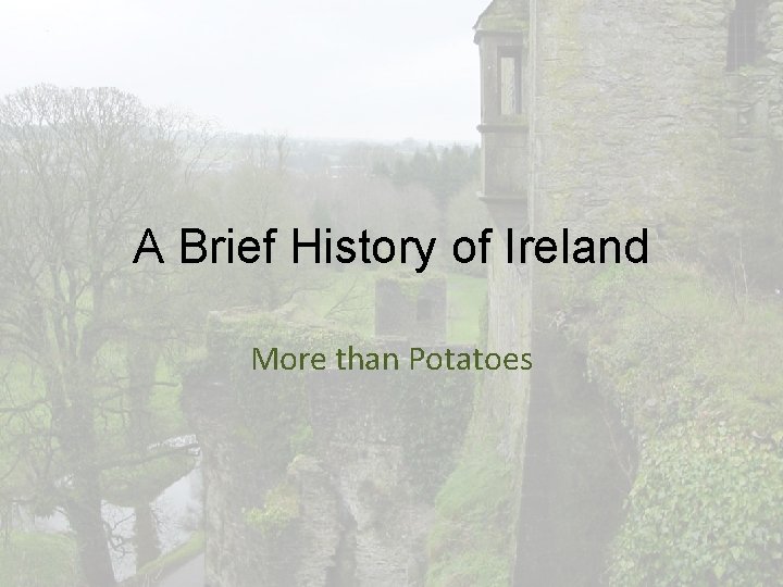 A Brief History of Ireland More than Potatoes 