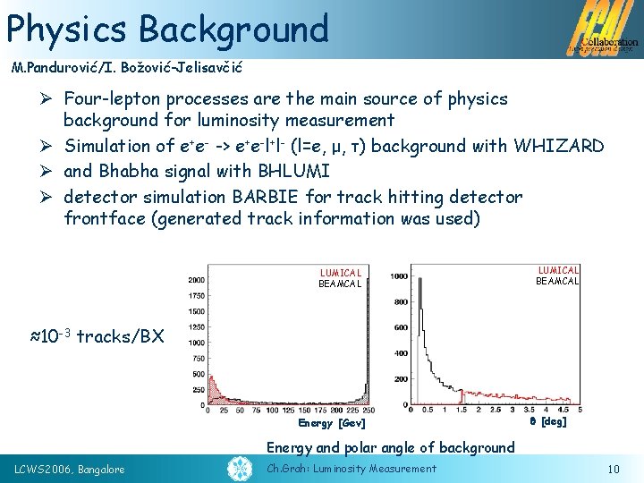 Physics Background M. Pandurović/I. Božović-Jelisavčić Ø Four-lepton processes are the main source of physics