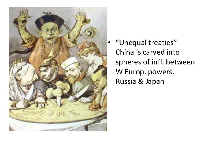 “ • “Unequal treaties” China is carved into spheres of infl. between W Europ. “ • “Unequal treaties” China is carved into spheres of infl. between W Europ.