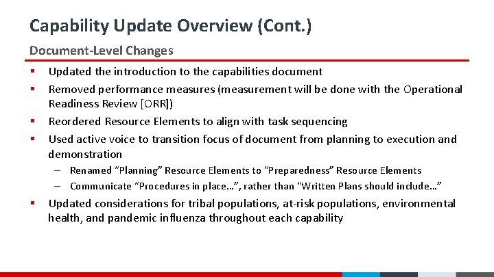 Capability Update Overview (Cont. ) Document-Level Changes § § Updated the introduction to the Capability Update Overview (Cont. ) Document-Level Changes § § Updated the introduction to the