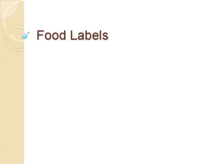 Food Labels 