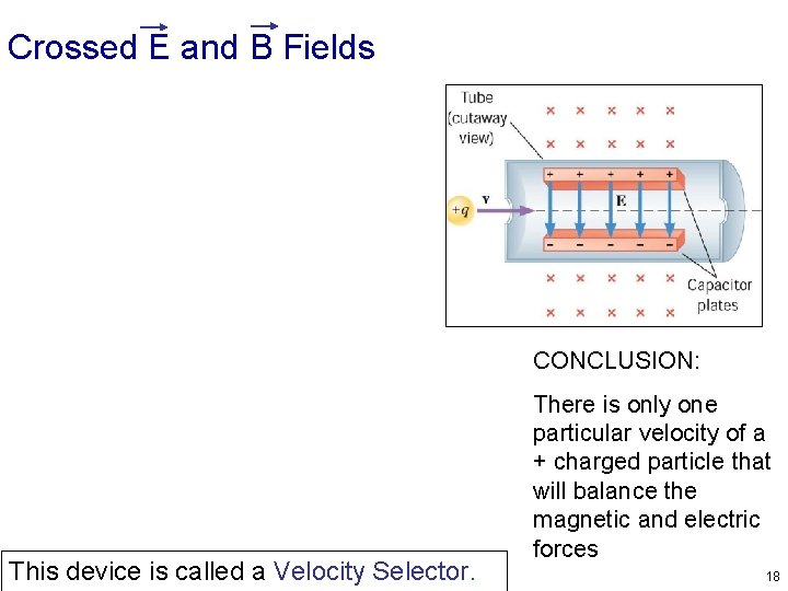 Crossed E and B Fields CONCLUSION: This device is called a Velocity Selector. 12/12/2021