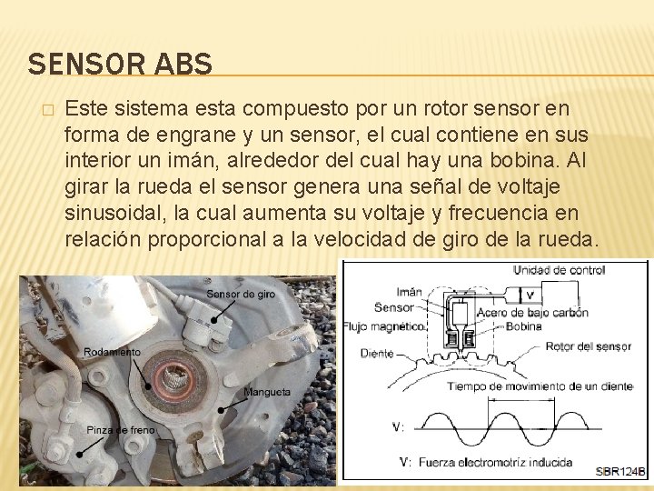 SENSOR ABS � Este sistema esta compuesto por un rotor sensor en forma de