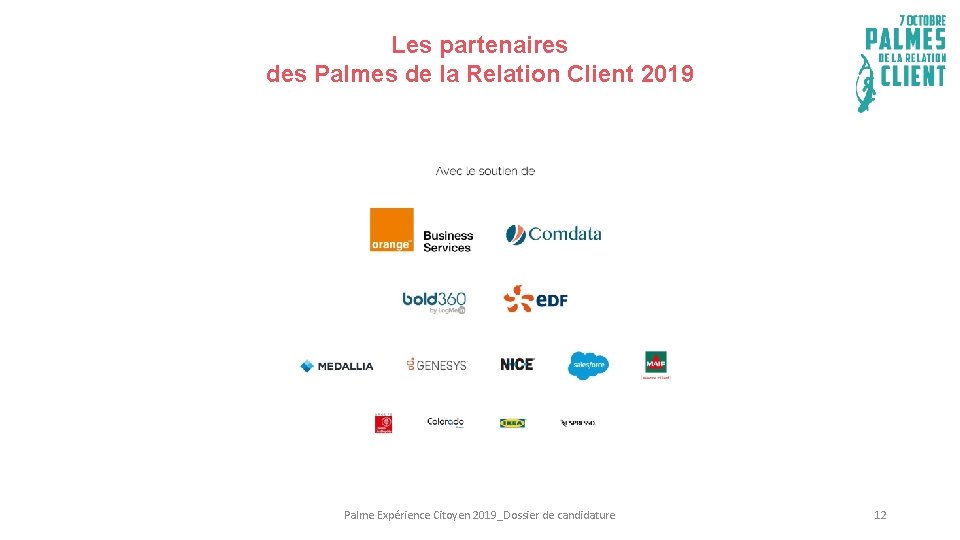 Les partenaires des Palmes de la Relation Client 2019 Palme Expérience Citoyen 2019_Dossier de