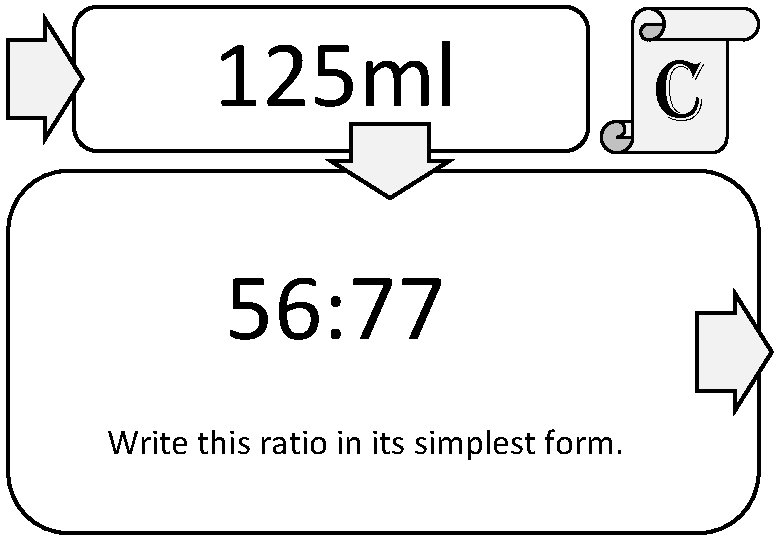 125 ml 56: 77 Write this ratio in its simplest form. c 