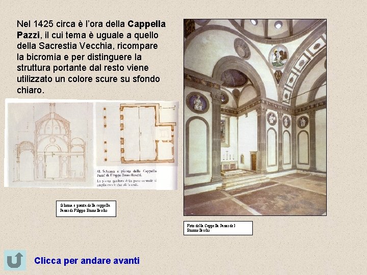 Nel 1425 circa è l’ora della Cappella Pazzi, il cui tema è uguale a