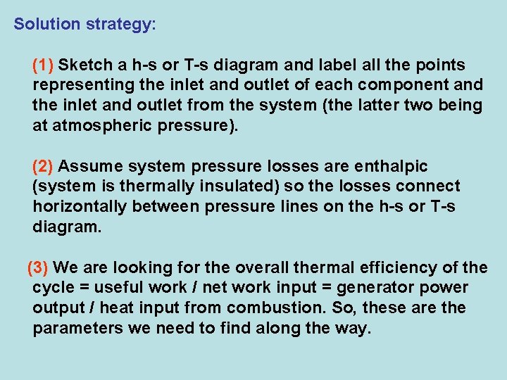 Solution strategy: (1) Sketch a h-s or T-s diagram and label all the points