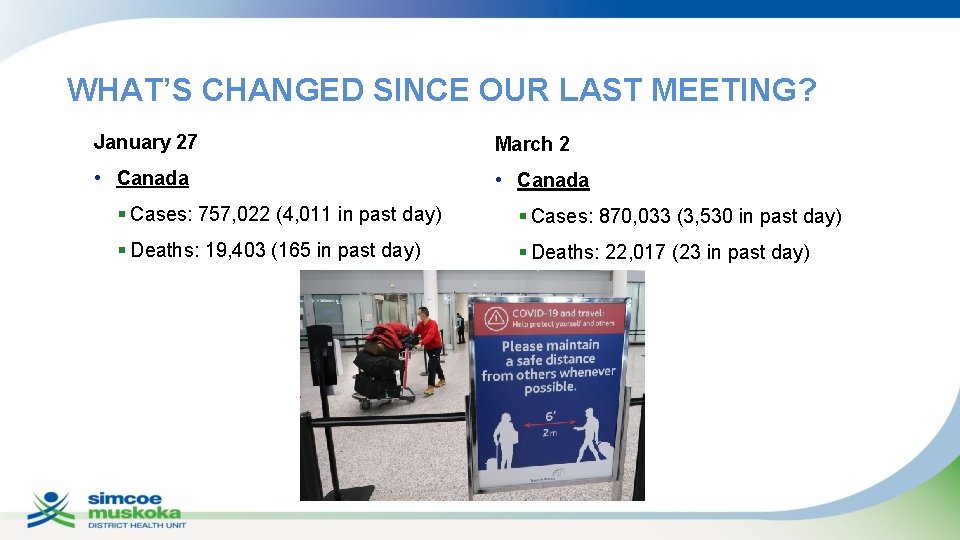 WHAT’S CHANGED SINCE OUR LAST MEETING? January 27 March 2 • Canada § Cases: