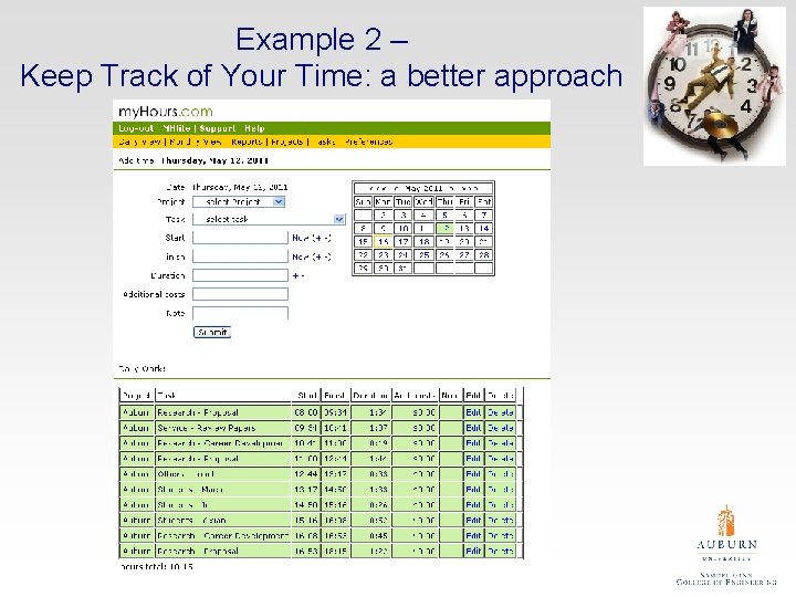 Example 2 – Keep Track of Your Time: a better approach 