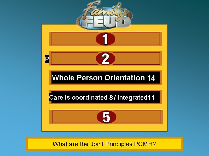 Personal Physician 37 Physician Directed Medical Practice 21 Whole Person Orientation 14 Care is