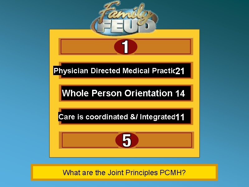 Personal Physician 37 Physician Directed Medical Practice 21 Whole Person Orientation 14 Care is