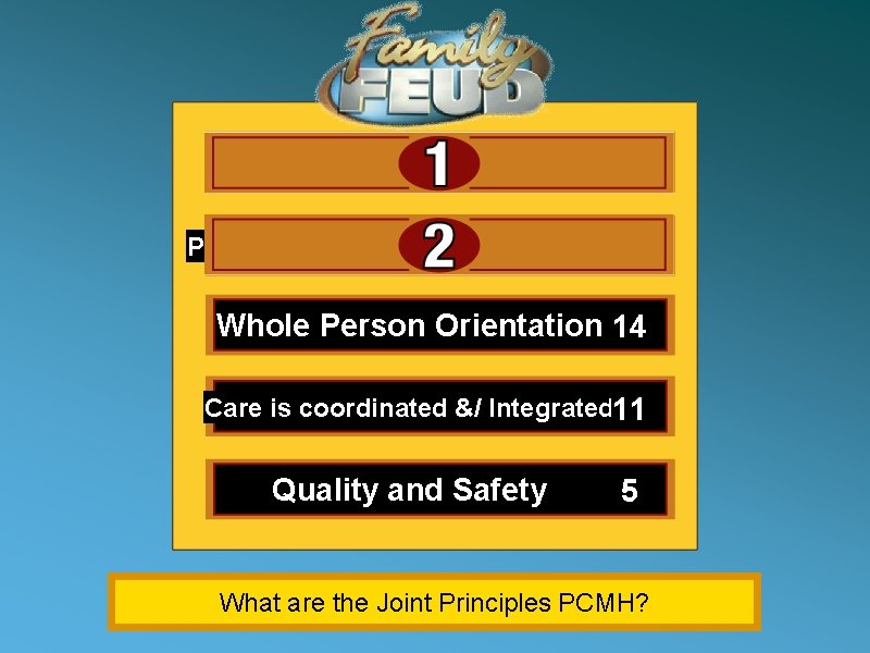 Personal Physician 37 Physician Directed Medical Practice 21 Whole Person Orientation 14 Care is