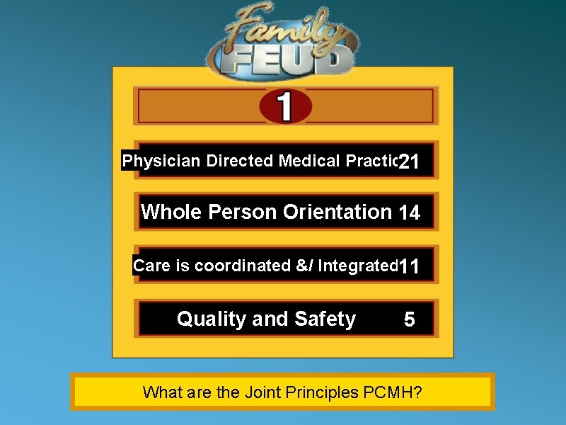 Personal Physician 37 Physician Directed Medical Practice 21 Whole Person Orientation 14 Care is