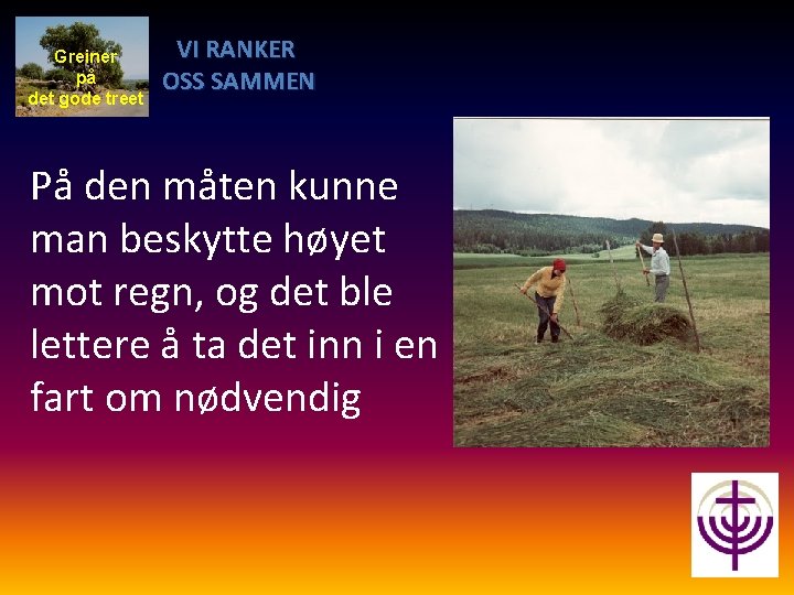 Greiner på det gode treet VI RANKER OSS SAMMEN På den måten kunne man