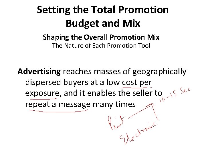 Setting the Total Promotion Budget and Mix Shaping the Overall Promotion Mix The Nature