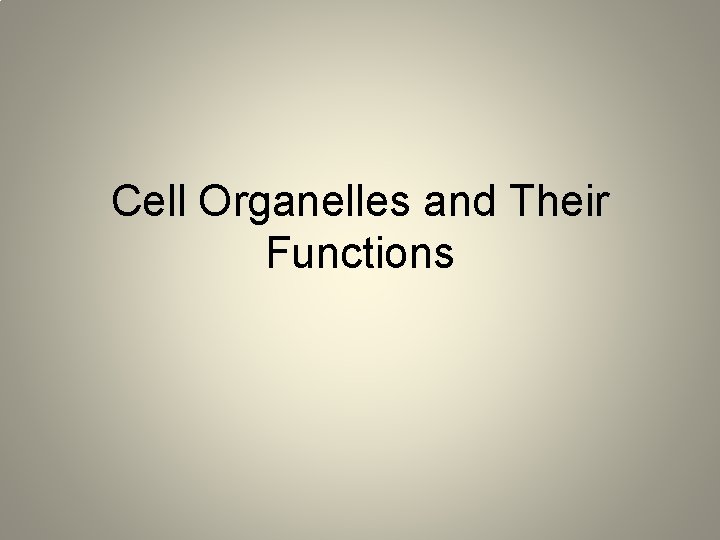 Cell Organelles and Their Functions 