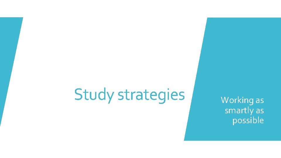 Study strategies Working as smartly as possible 