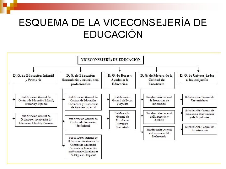 ESQUEMA DE LA VICECONSEJERÍA DE EDUCACIÓN 