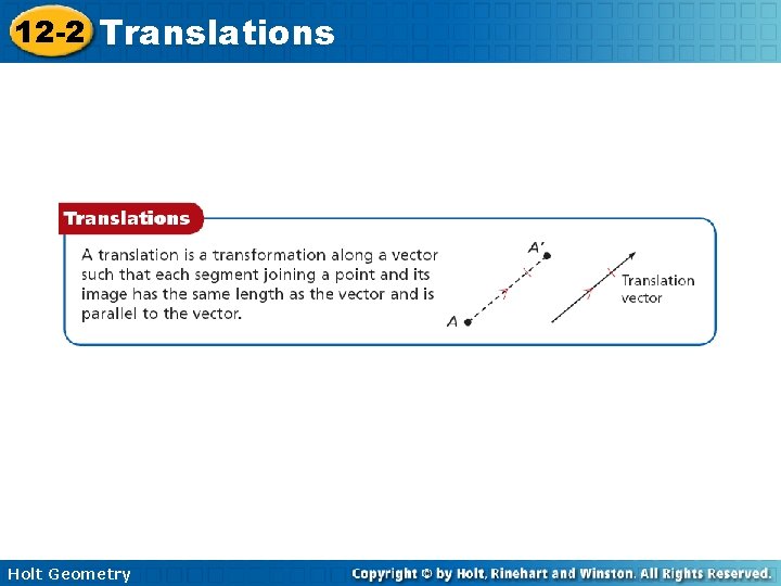 12 -2 Translations Holt Geometry 