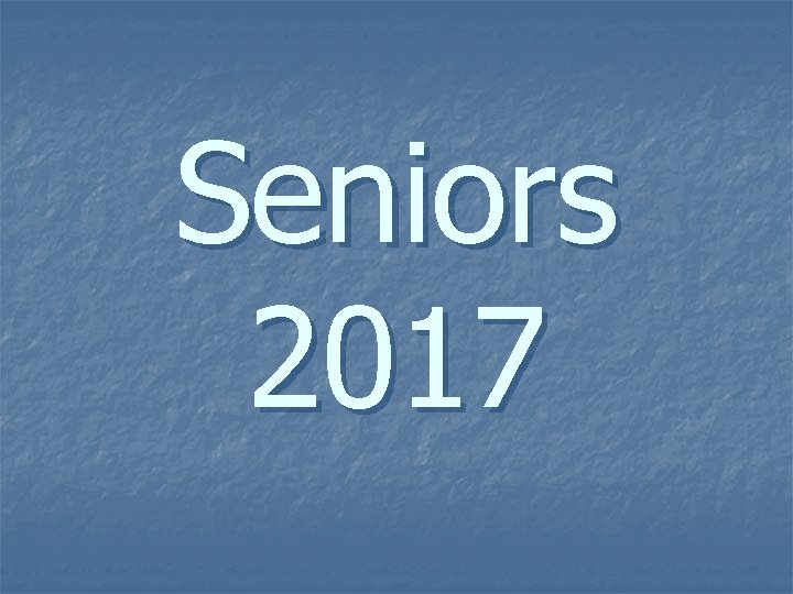 Seniors 2017 