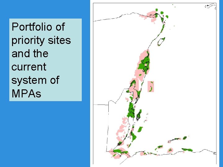 Portfolio of priority sites and the current system of MPAs 