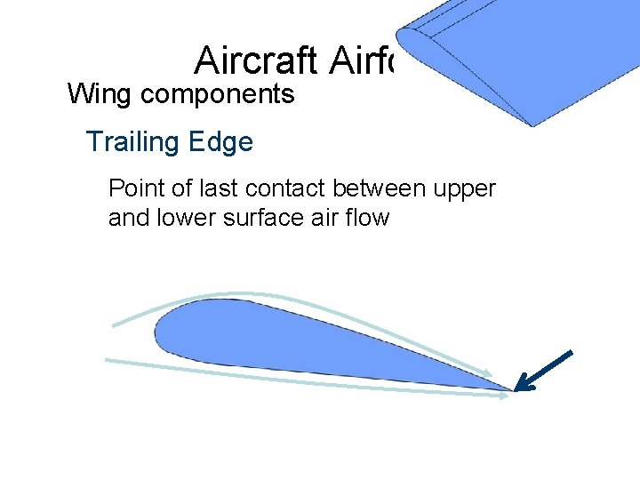 Aircraft Airfoils Wing components Trailing Edge Point of last contact between upper and lower