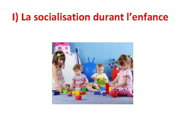 I) La socialisation durant l’enfance 