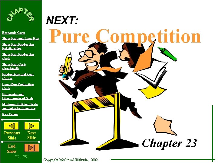 NEXT: Economic Costs Short-Run and Long-Run Short-Run Production Relationships Pure Competition Short-Run Production Costs