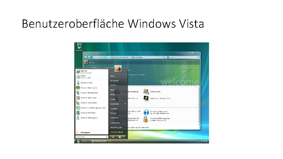 Benutzeroberfläche Windows Vista 