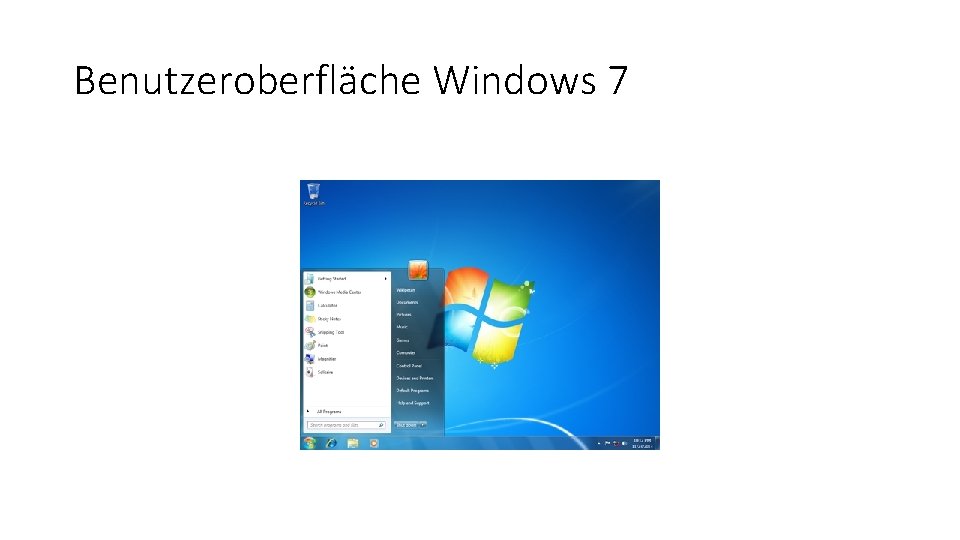 Benutzeroberfläche Windows 7 