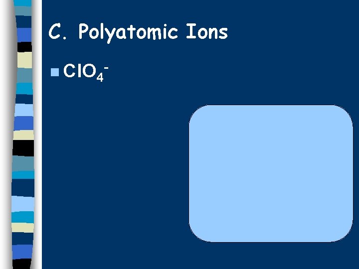 C. Polyatomic Ions n Cl. O 4 - 