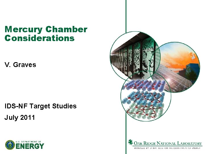 Mercury Chamber Considerations V. Graves IDS-NF Target Studies July 2011 