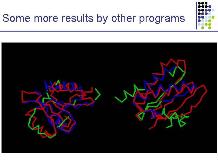 Some more results by other programs 