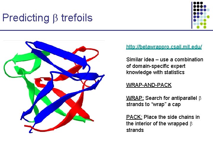 Predicting trefoils http: //betawrappro. csail. mit. edu/ Similar idea – use a combination of
