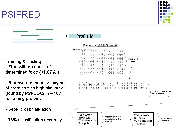 PSIPRED Profile M Training & Testing • Start with database of determined folds (<1.