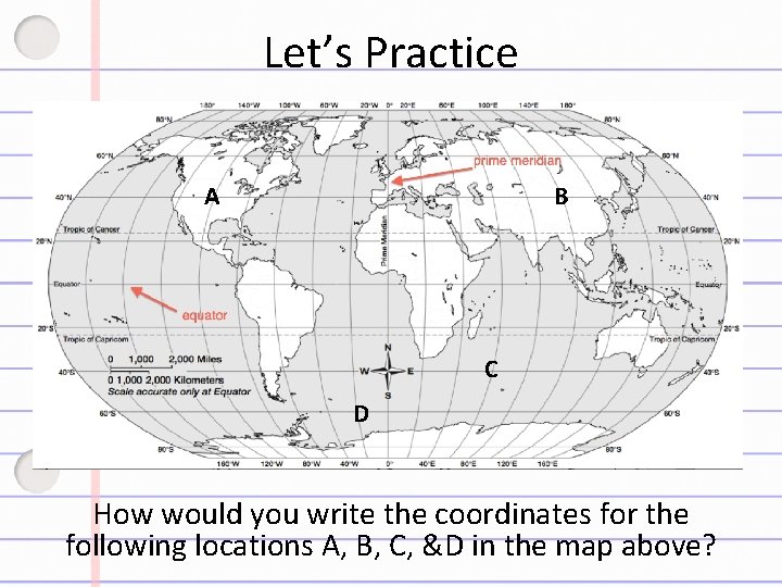 Let’s Practice A B C D How would you write the coordinates for the