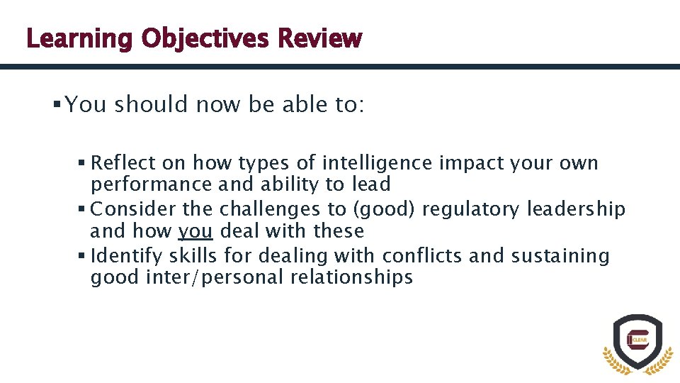 Learning Objectives Review § You should now be able to: § Reflect on how