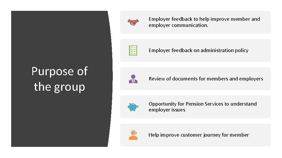 Employer feedback to help improve member and employer communication. Employer feedback on administration policy