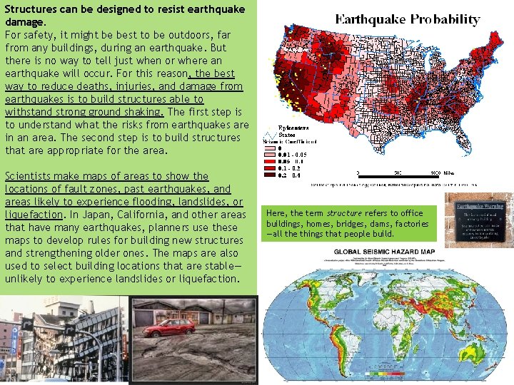 Structures can be designed to resist earthquake damage. For safety, it might be best