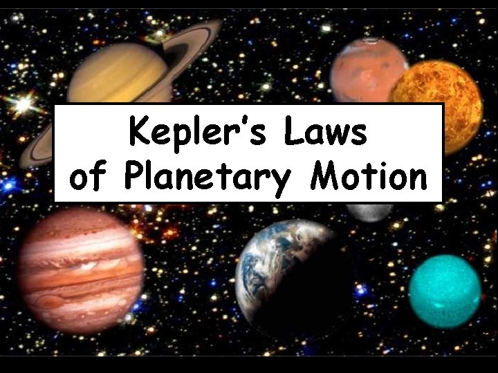 Kepler’s Laws of Planetary Motion 