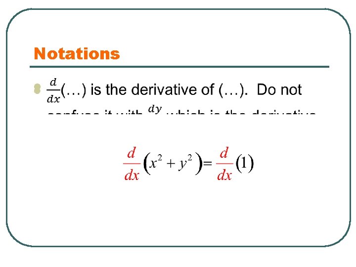 Notations l 