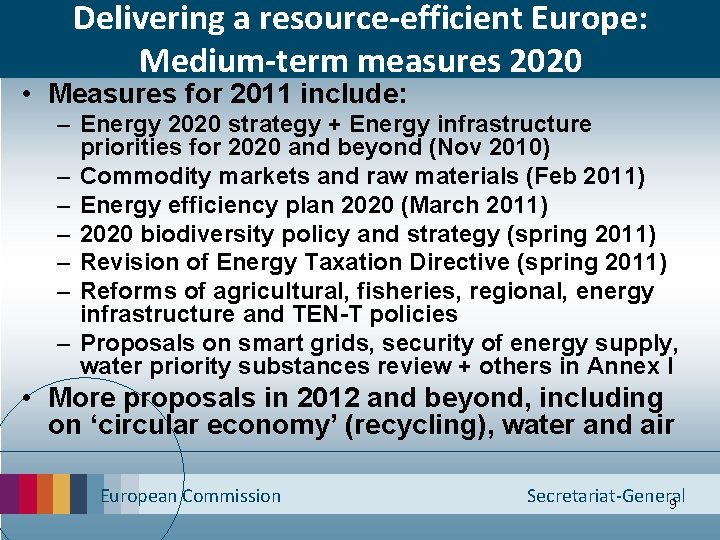 Europe 2020 Resourceefficient Europe flagship initiative European ...