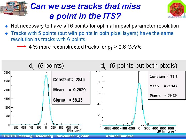 Can we use tracks that miss a point in the ITS? Not necessary to