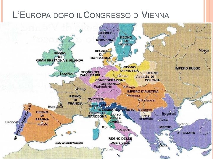L’EUROPA DOPO IL CONGRESSO DI VIENNA 