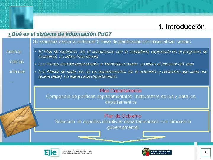 1. Introducción ¿Qué es el sistema de información Pd. G? Su estructura básica la