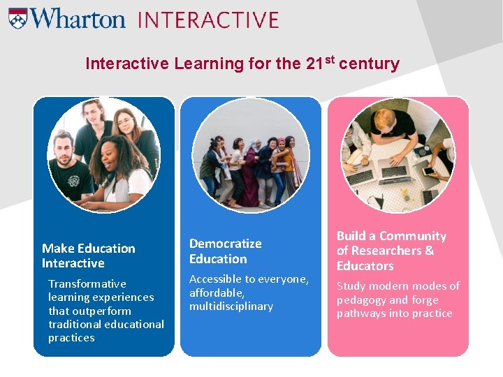 Interactive Learning for the 21 st century Make Education Interactive Transformative learning experiences that Interactive Learning for the 21 st century Make Education Interactive Transformative learning experiences that