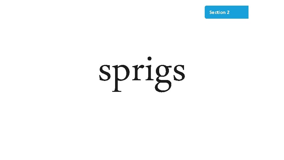 Section 2 sprigs 