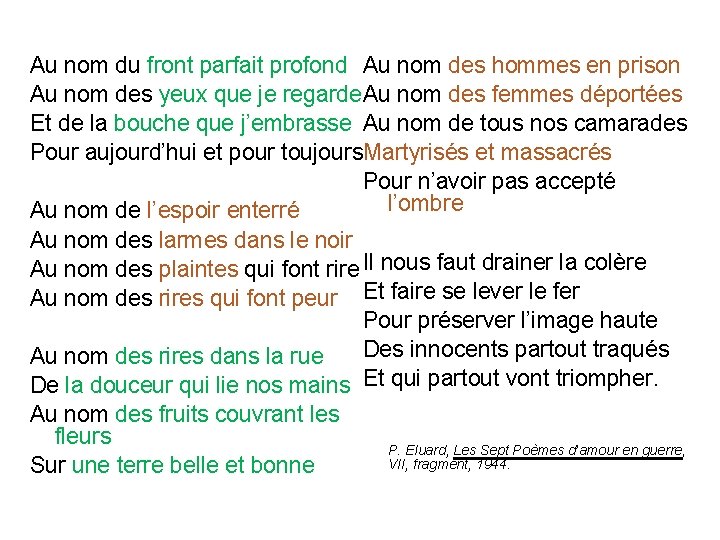 Au nom du front parfait profond Au nom des hommes en prison Au nom