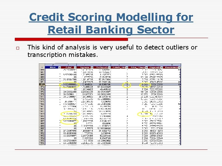 Credit Scoring Modelling for Retail Banking Sector o This kind of analysis is very